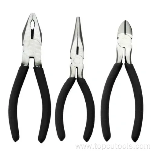 3PCS Head Polished Carbon Steel Dipped Handle Hardware Combination plier set for sale